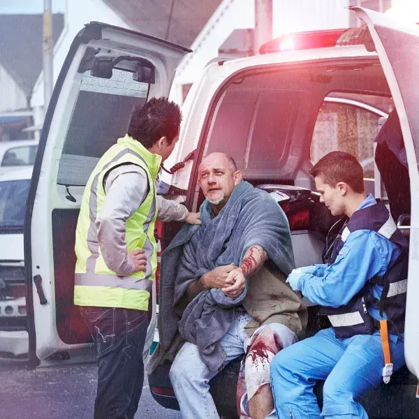 Image showing a truck accident victim recovering in Albany.