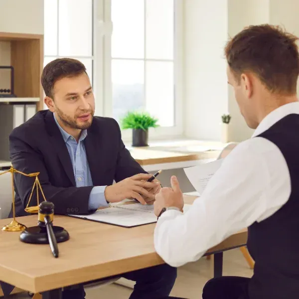  An image of an attorney providing legal representation.
