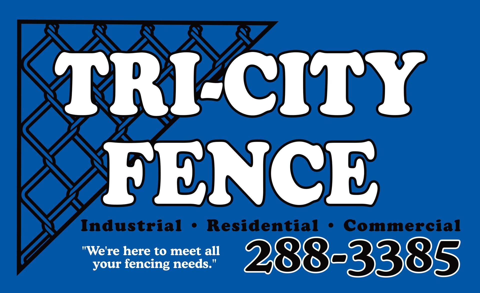 Tri-City Fence Company A tri-city fence logo on a blue background