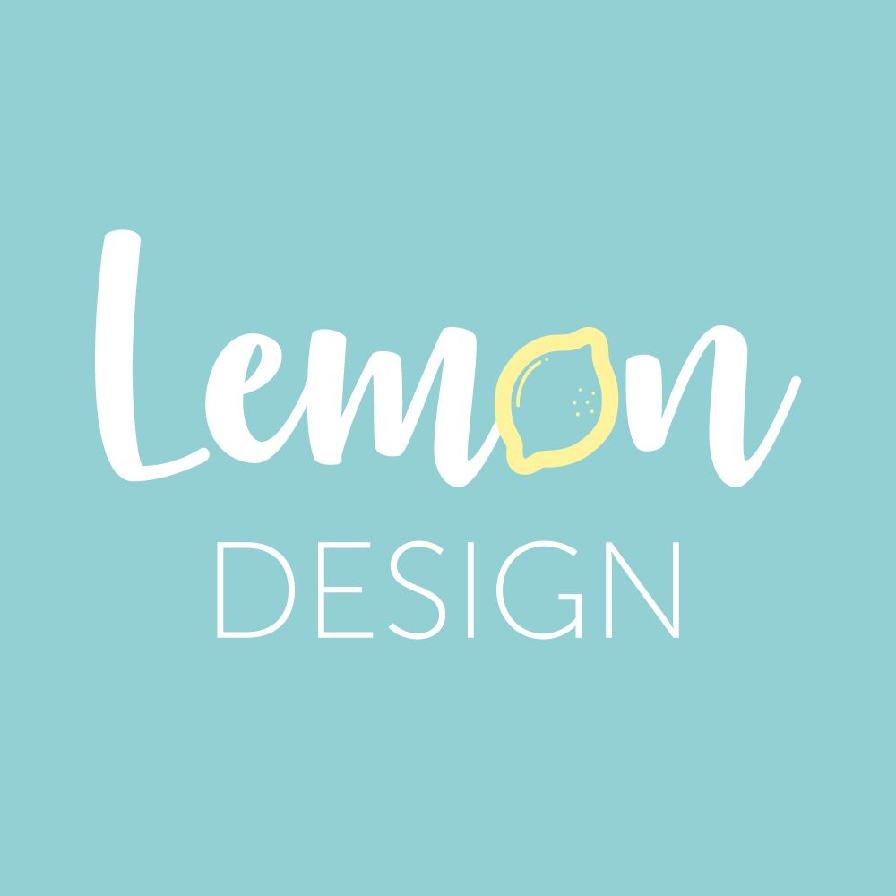 Le logo pour le design du citron est sur un fond bleu.