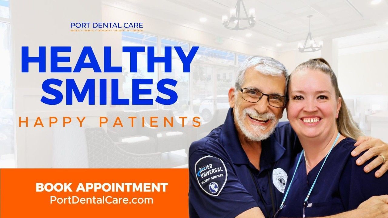 Happy elderly patient hugging smiling hygienist 