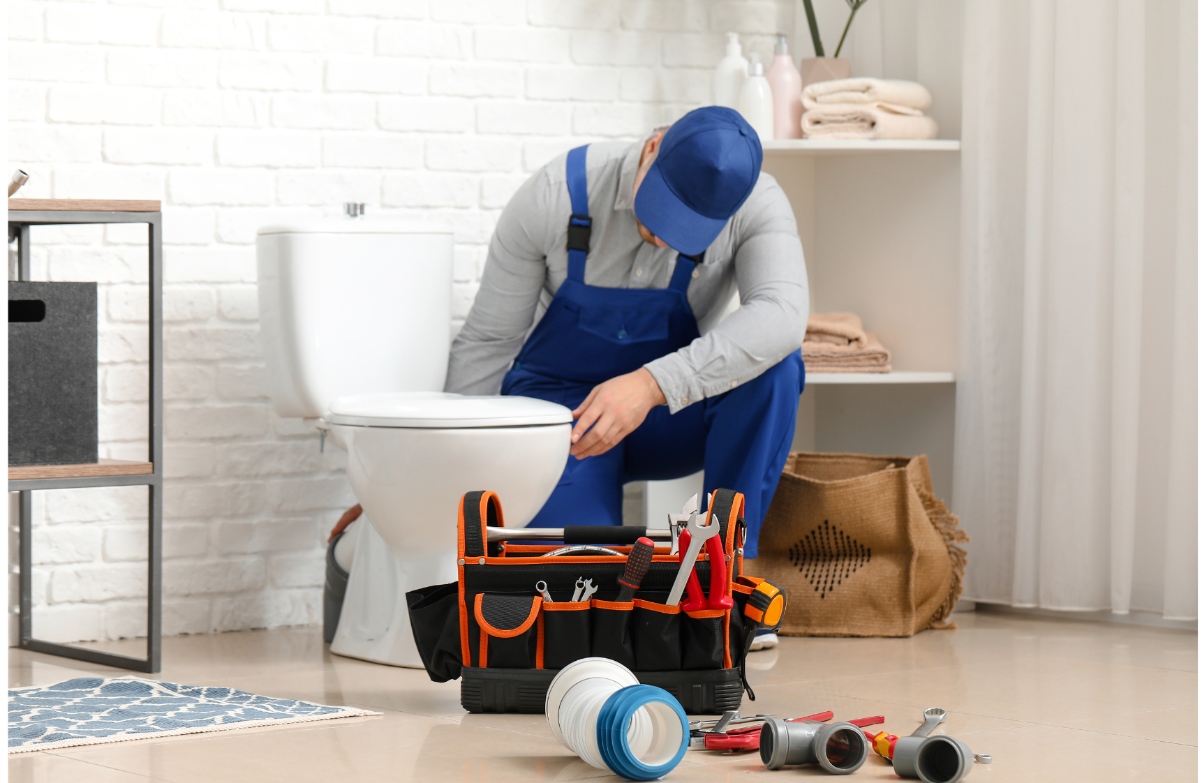 licensed plumber repairing a toilet in las vegeas 