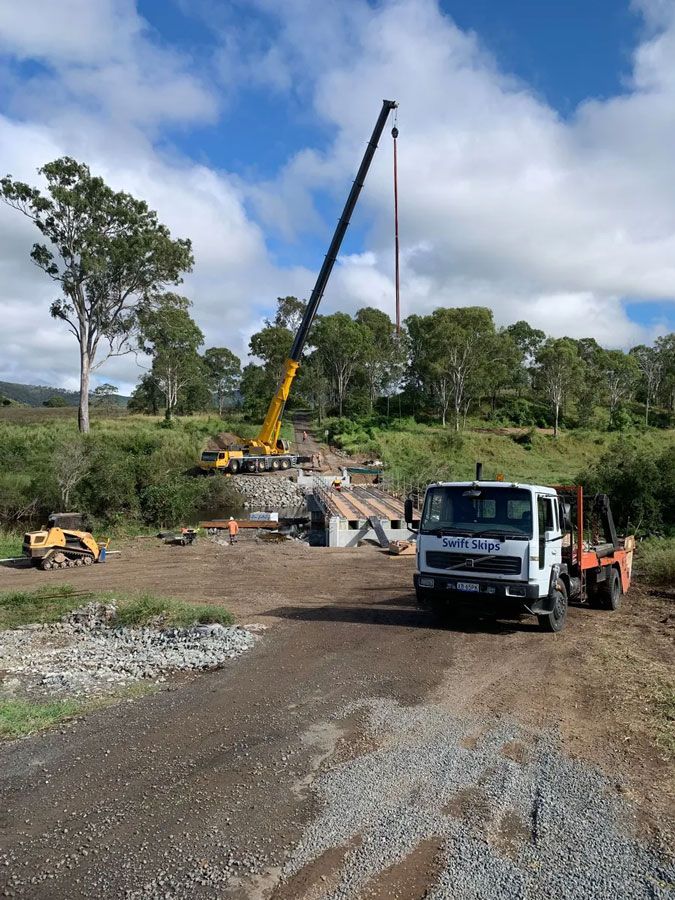 A Skip Bin Being Delivered— Swift Skips in Gympie, QLD