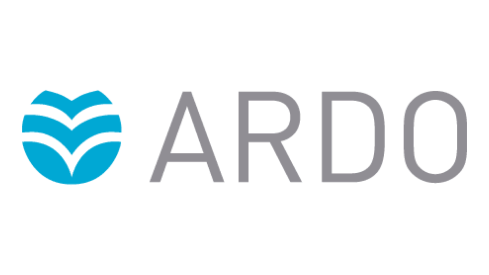 Logo: De tekst "ARDO" in grijs naast een blauw, gestileerd plantsymbool.
