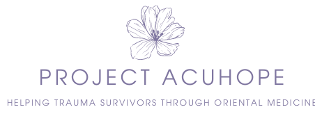 The logo for project acuhope helping trauma survivors through oriental medicine.