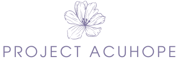 The logo for project acuhope has a purple flower on it.
