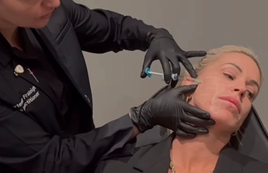 Patient receiving a facial injection