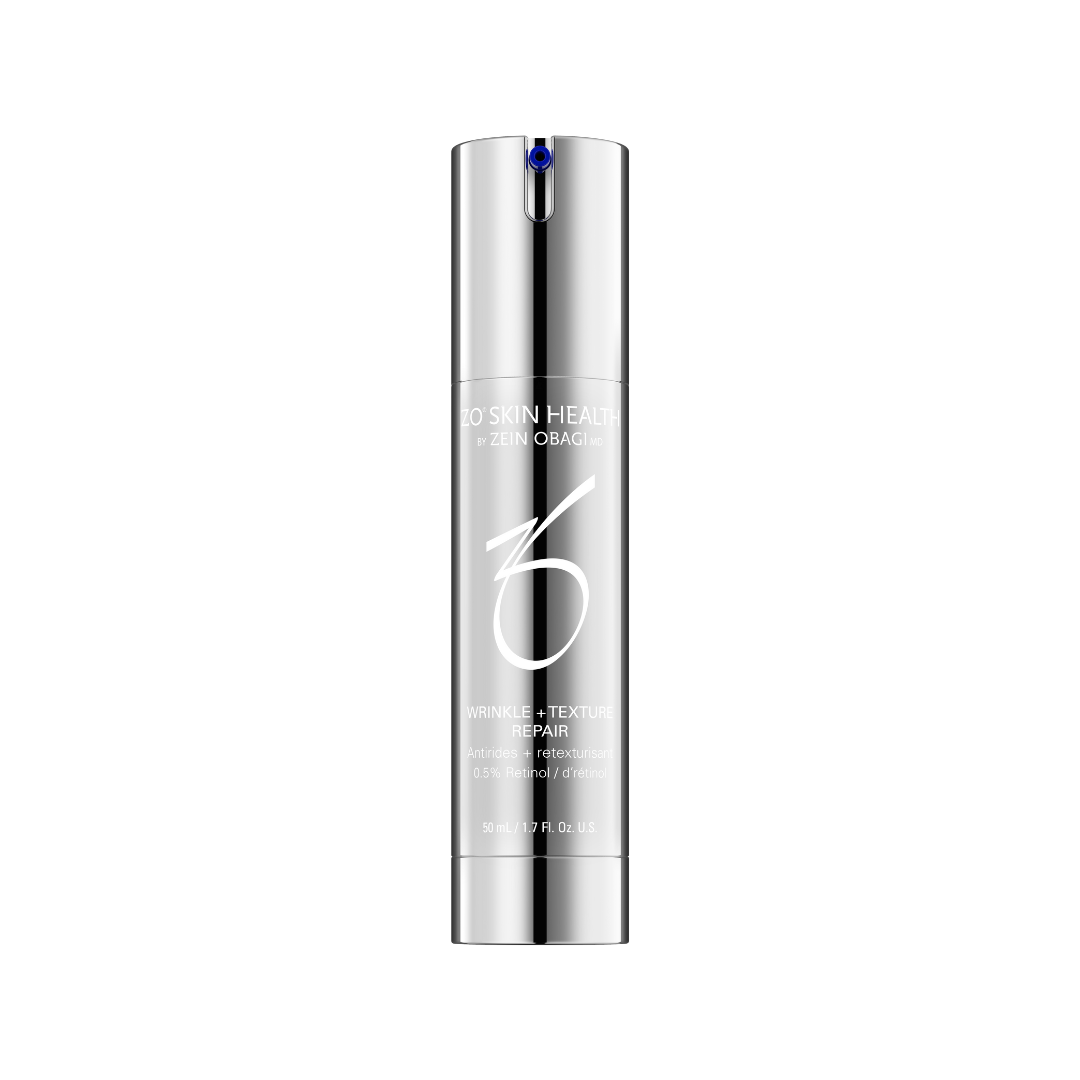 Silver Z-Skin Health product bottle with white text, against a white background.