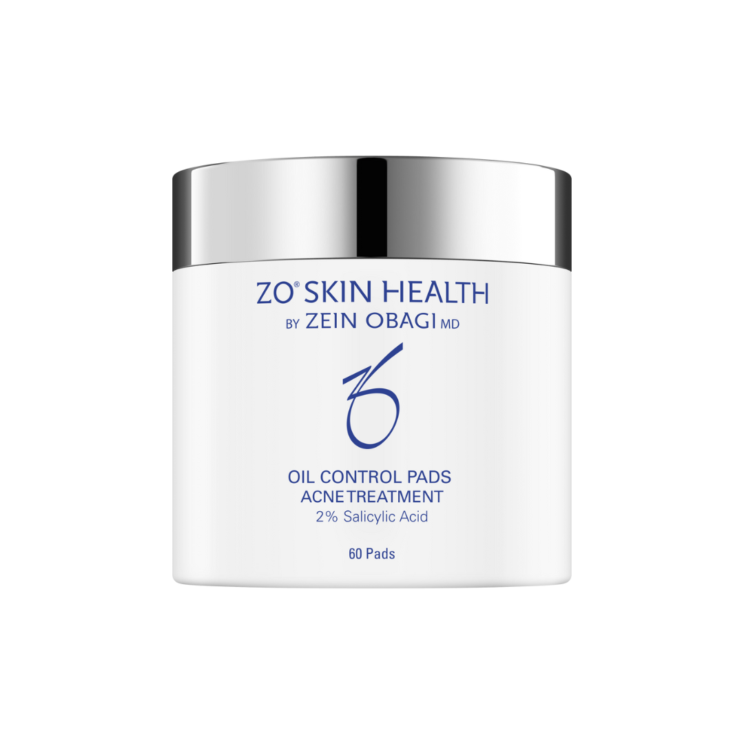 White container of ZO Skin Health Oil Control Pads Acne Treatment.