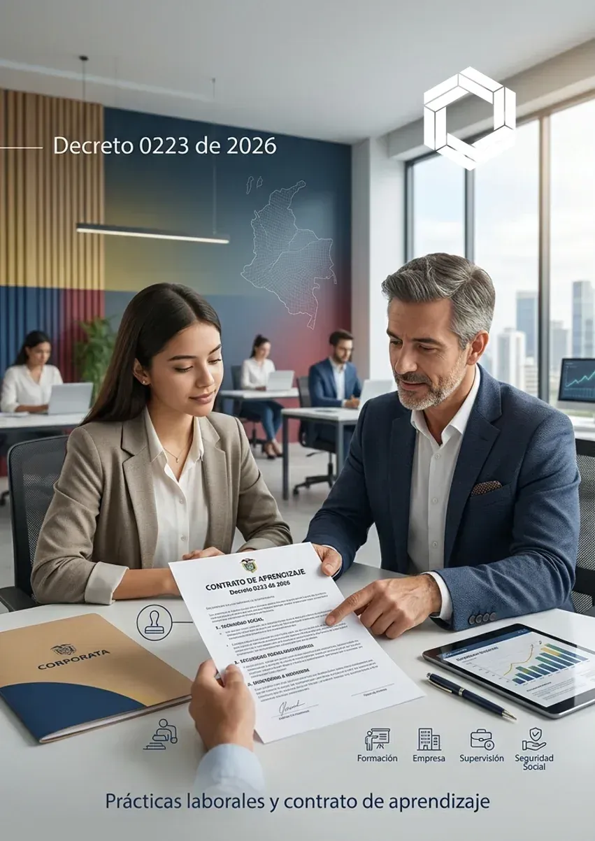 Decreto 0223 de 2026 en Colombia: qué cambia en prácticas laborales y contrato de aprendizaje