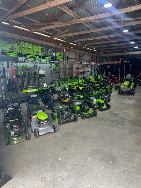 Lawn Mowers, Handheld Mowers on a Store Floor— Mower Shop In Murwillumbah, NSW