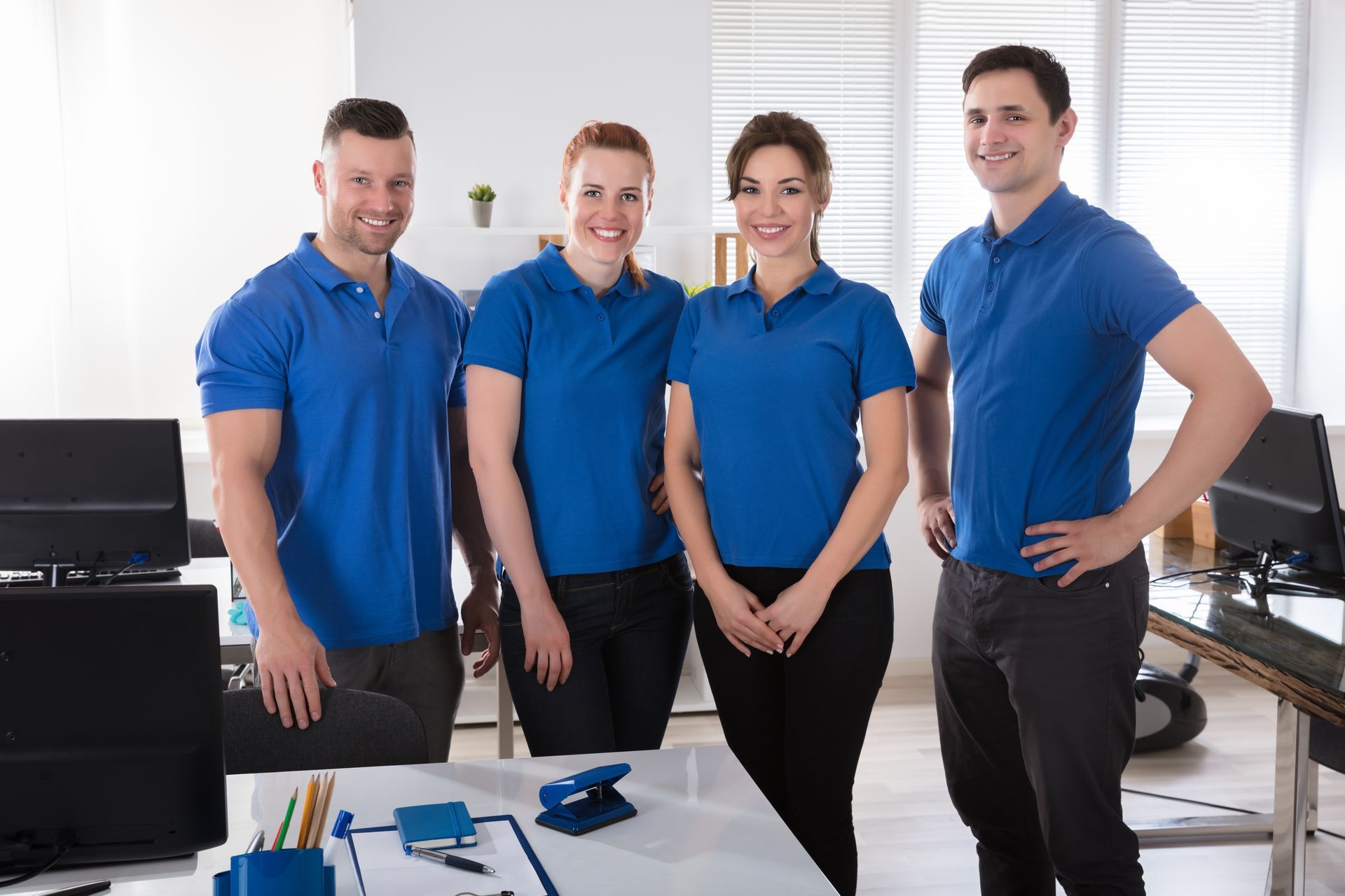 Blue uniforms