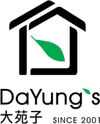 DaYung's logo with black house outline, green leaf, Chinese text, and &ldquo;SINCE 2001&rdquo;