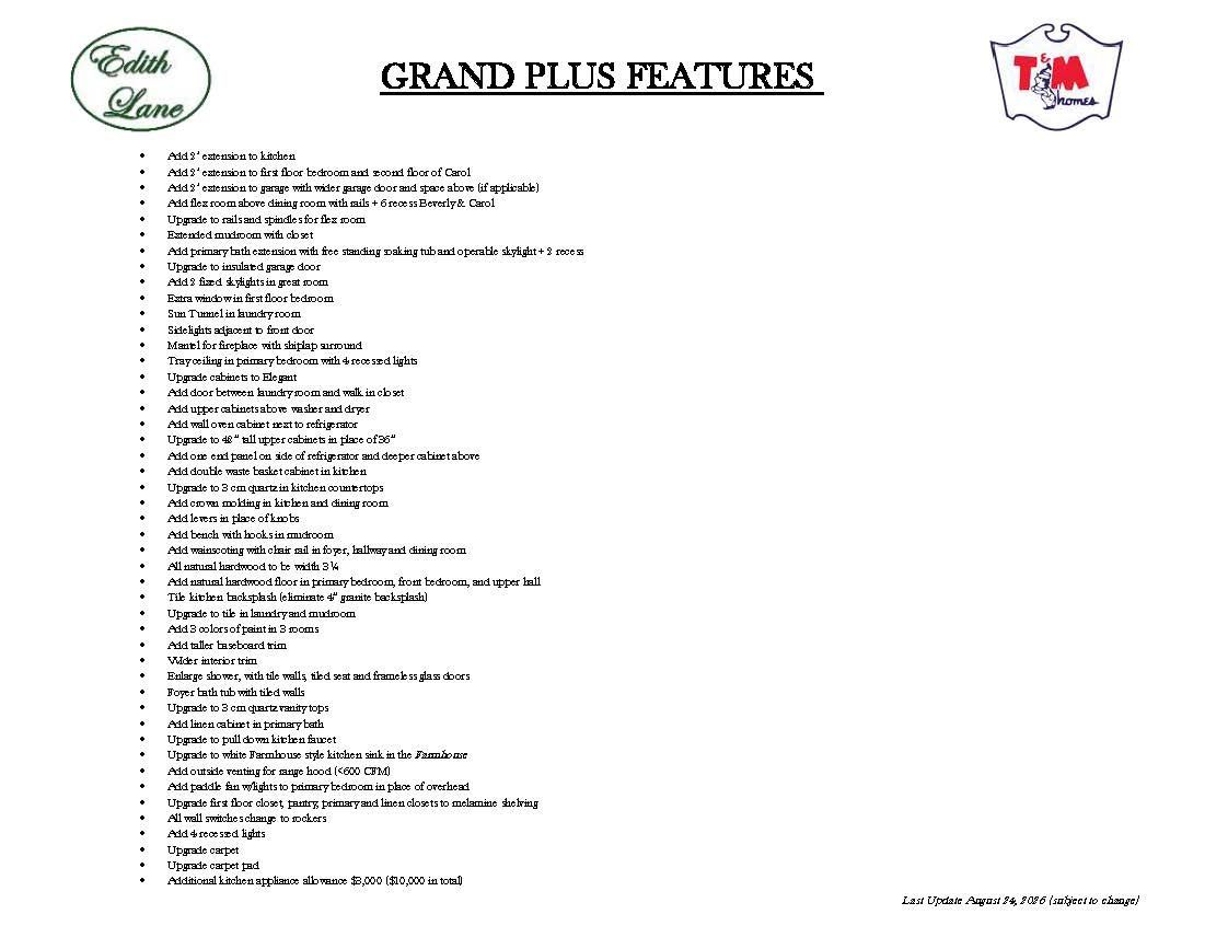 A white sheet of paper with a list of features on it.