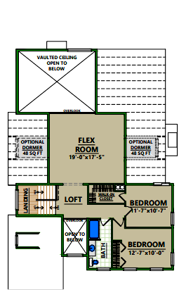 A floor plan of a house with a master bedroom and a great room