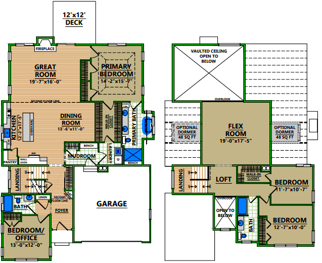 A floor plan of a house with a two car garage