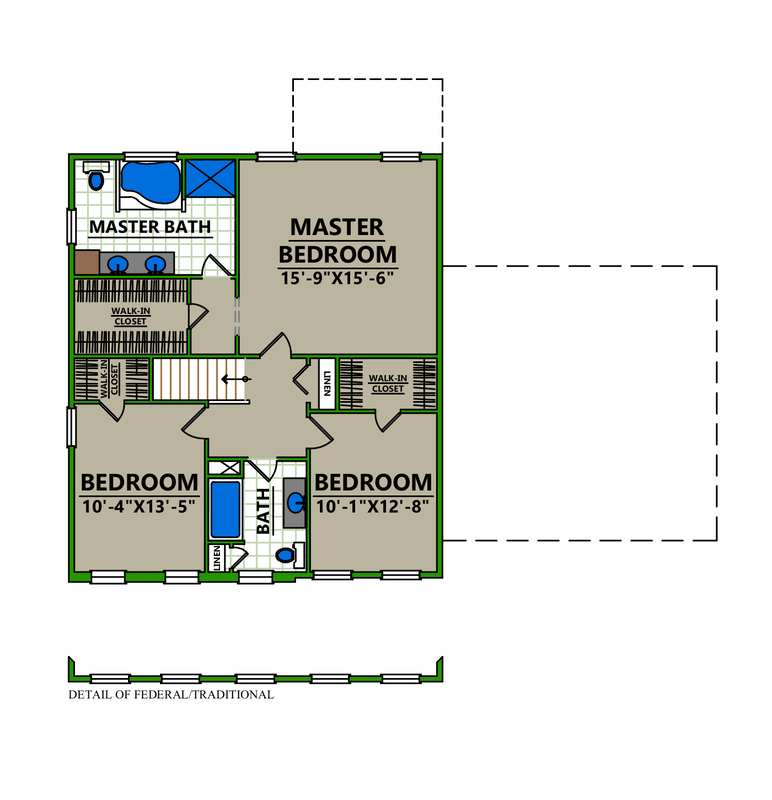A floor plan of a house with a master bedroom