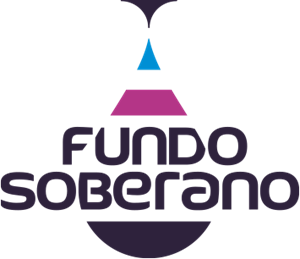 Um logotipo para fundo soberano com uma ampulheta no meio