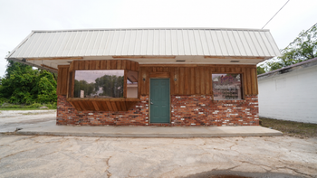 Restored Futch Building facade in Cross City