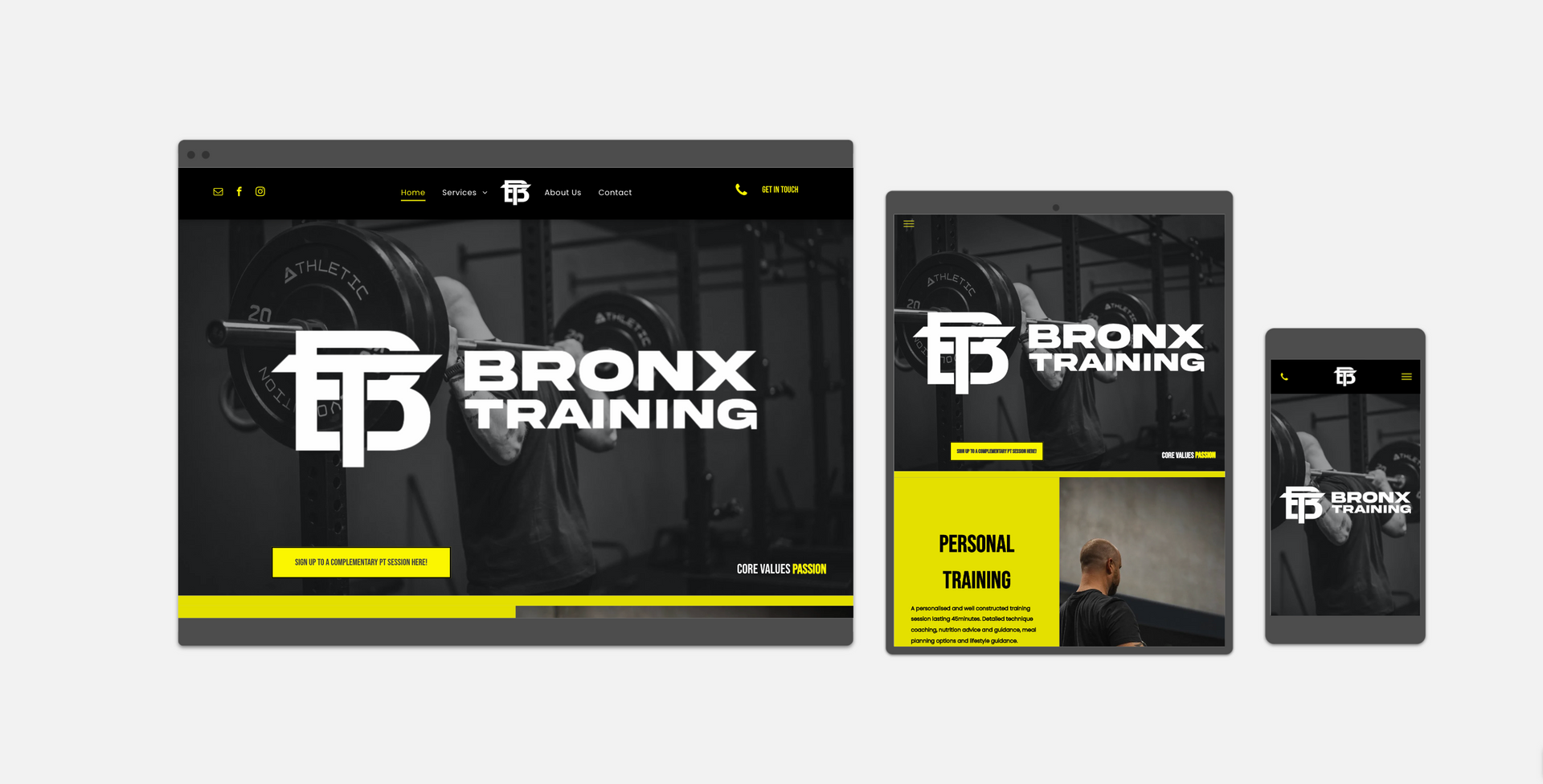 Bronx Training Website Design