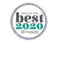 A circular award badge reading