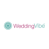 The WeddingVibe logo featuring a teal geometric, circular mandala icon next to the word 