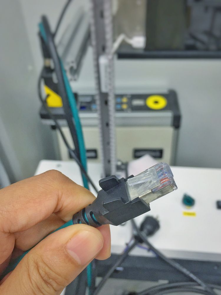 Lan Cable Connect With Camera for Machine Inspection — Power & Data Support Services In Manunda, QLD