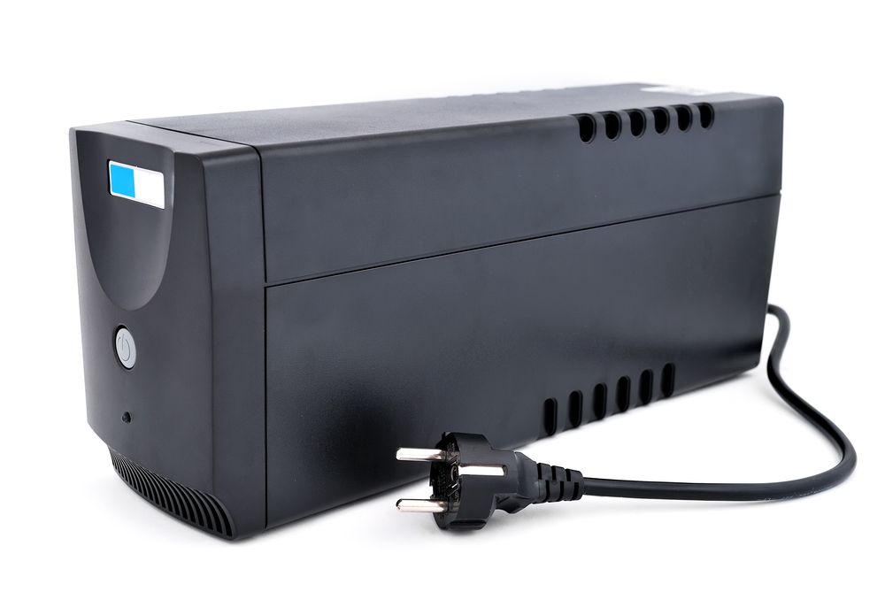 UPS black on a White Background — Power & Data Support Services In Manunda, QLD