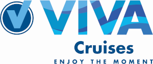 The logo for viva cruises says enjoy the moment