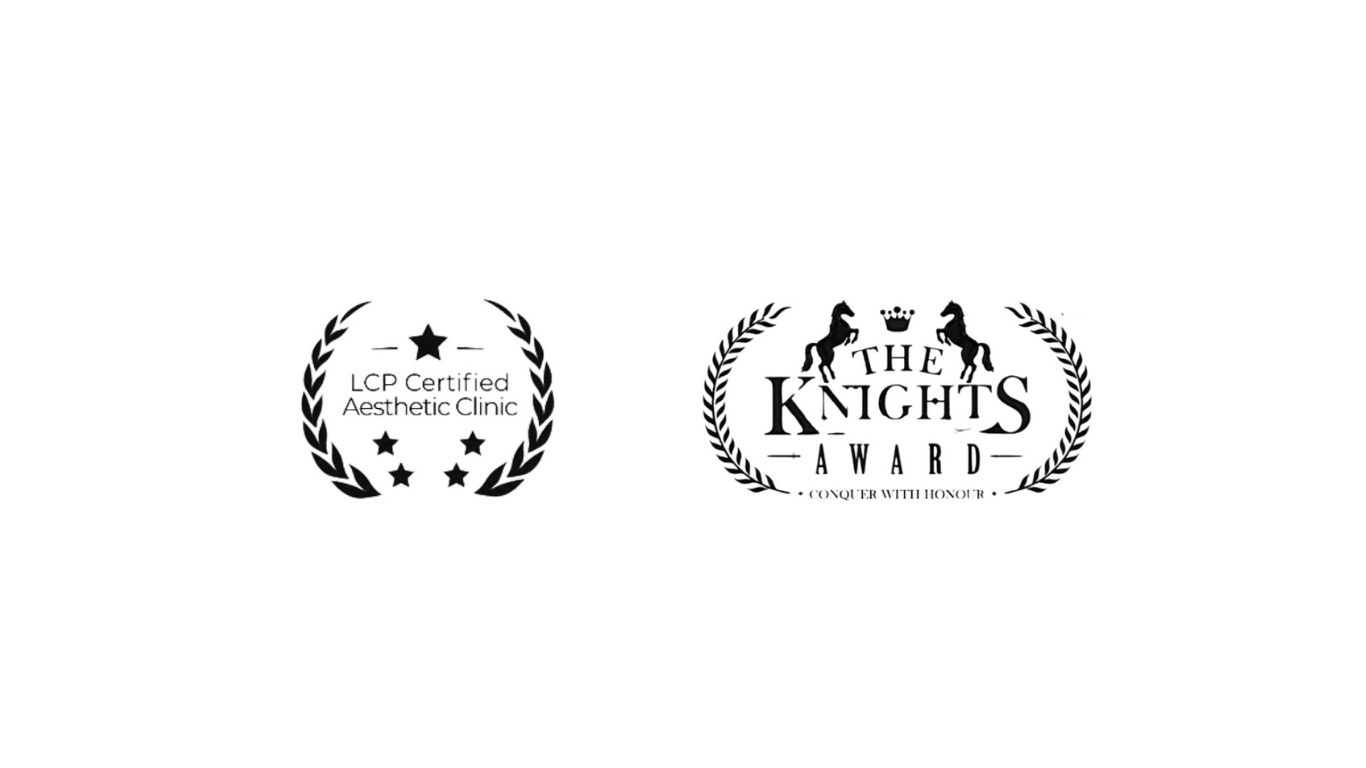LCP Certified Aesthetic Clinic logo and The Knights Award logo