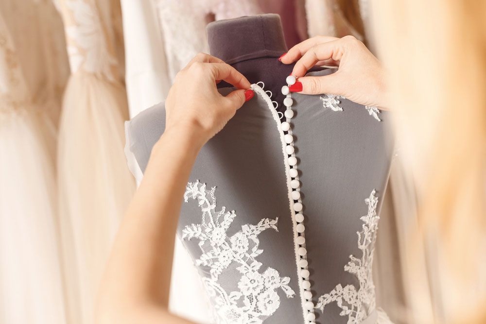 A Wedding Dress On A Mannequin — Shop Fittings Office Furniture Materials Handling In Gosford, NSW