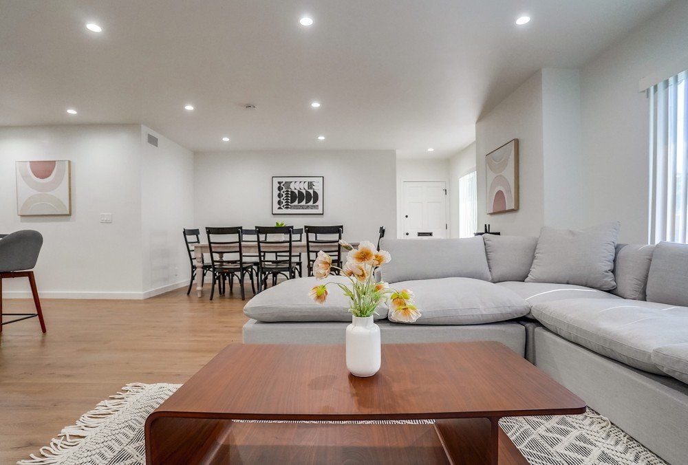5326 Whitsett Ave living room couch and dining room