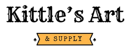 Kittle’s Art & Supply logo in black with an orange banner on a white background