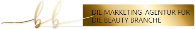 A gold sign that says die marketing-agentur fur die beauty branche