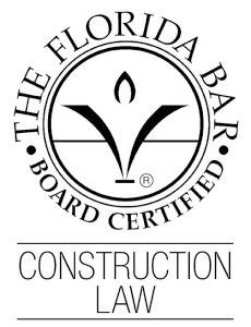 The logo for the florida board certified construction law