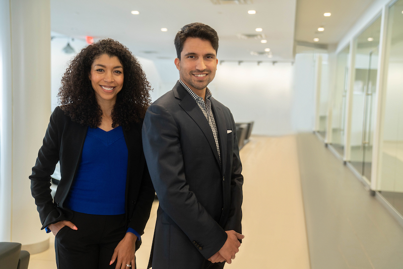 Women looking at post it notes