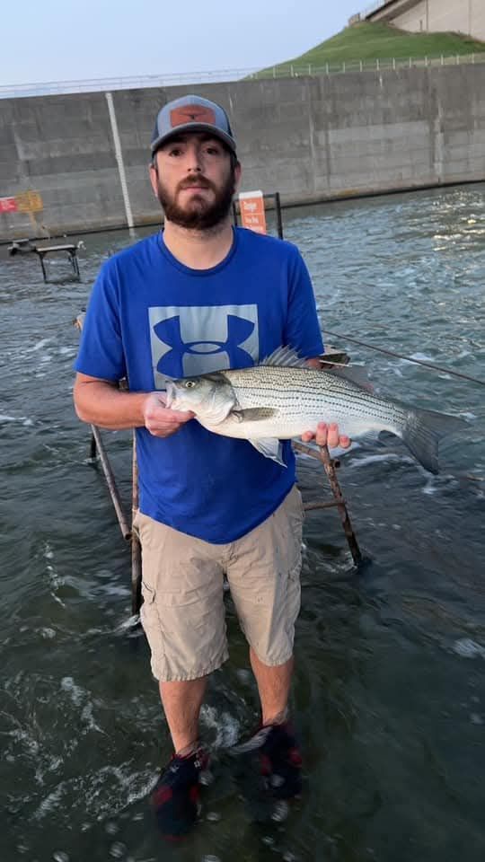 Richard Glenn with his catch at Harlan Reservoir. 