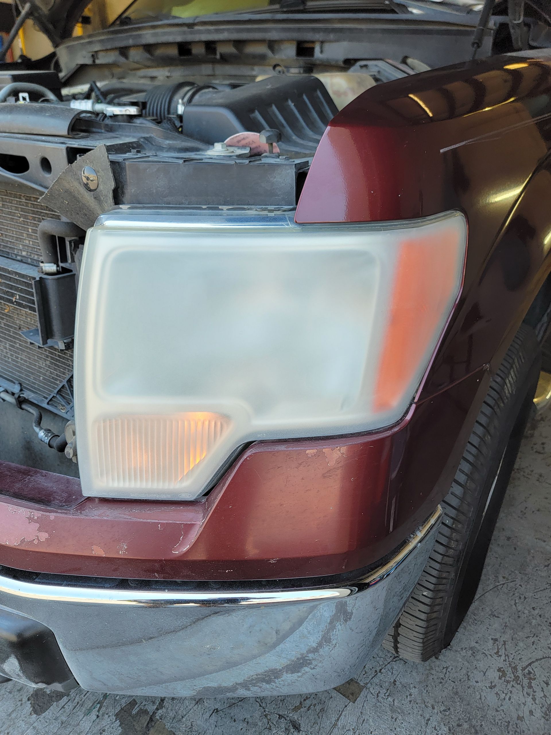 before the headlight
