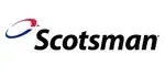 Scotsman logo in black with red and blue swoosh on a white background