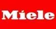 Miele logo in white on a red background
