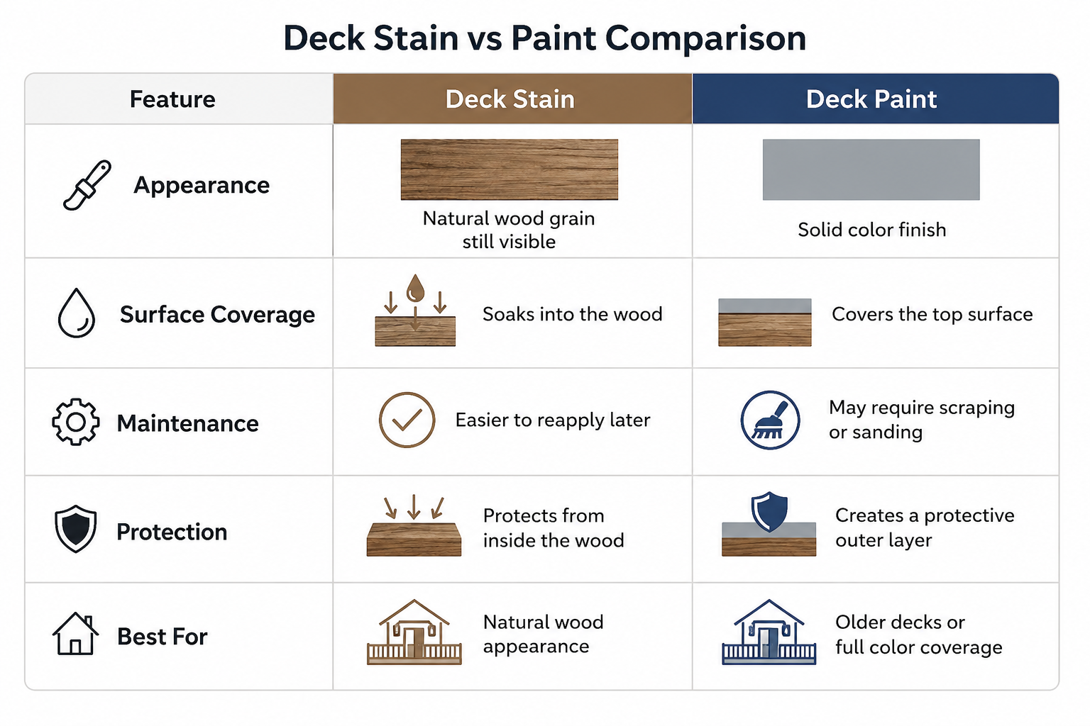 Deck Stain vs Paint Comparison
