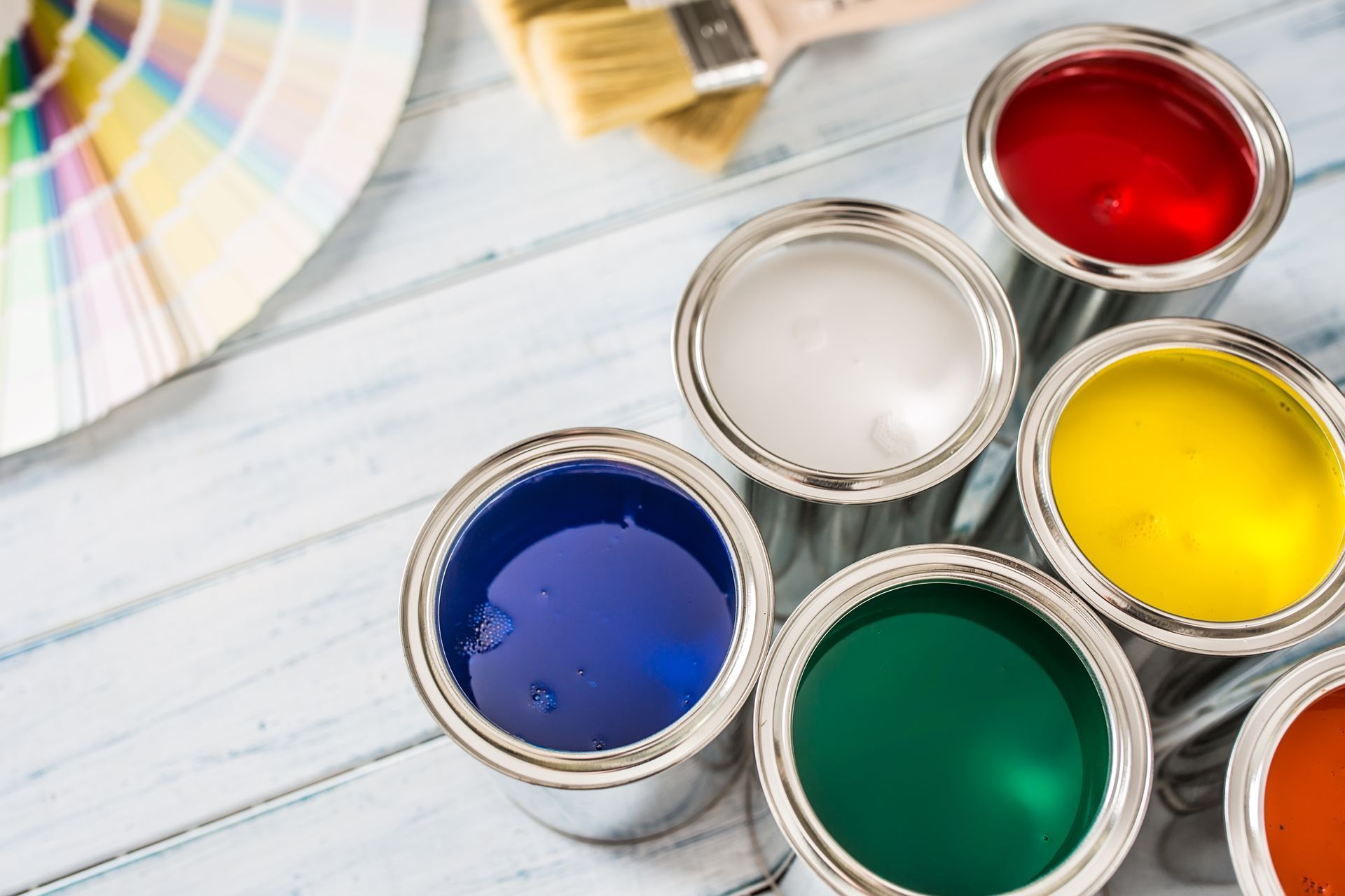 Several different paint options by Pioneer Painters in MA