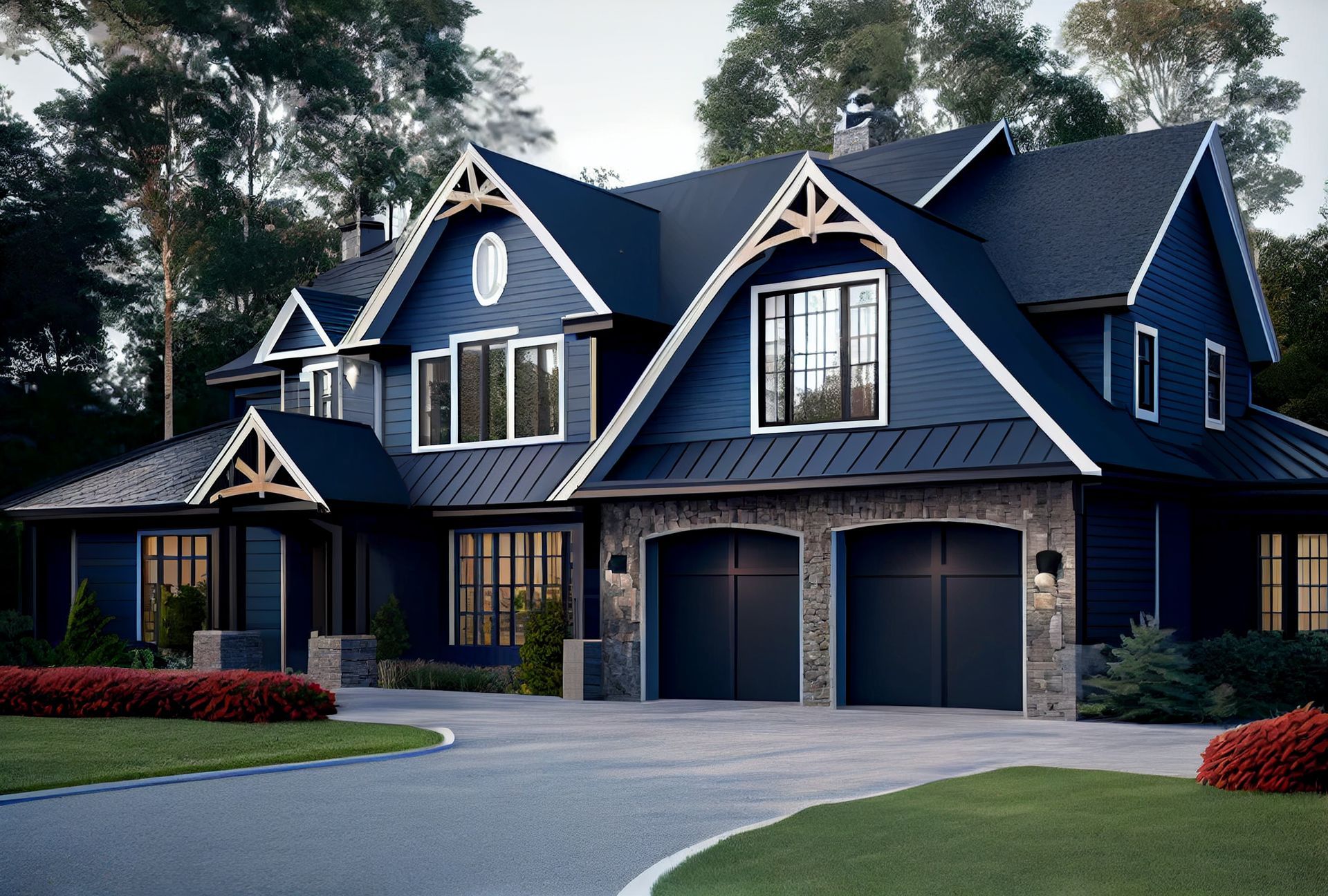 black garage door paint