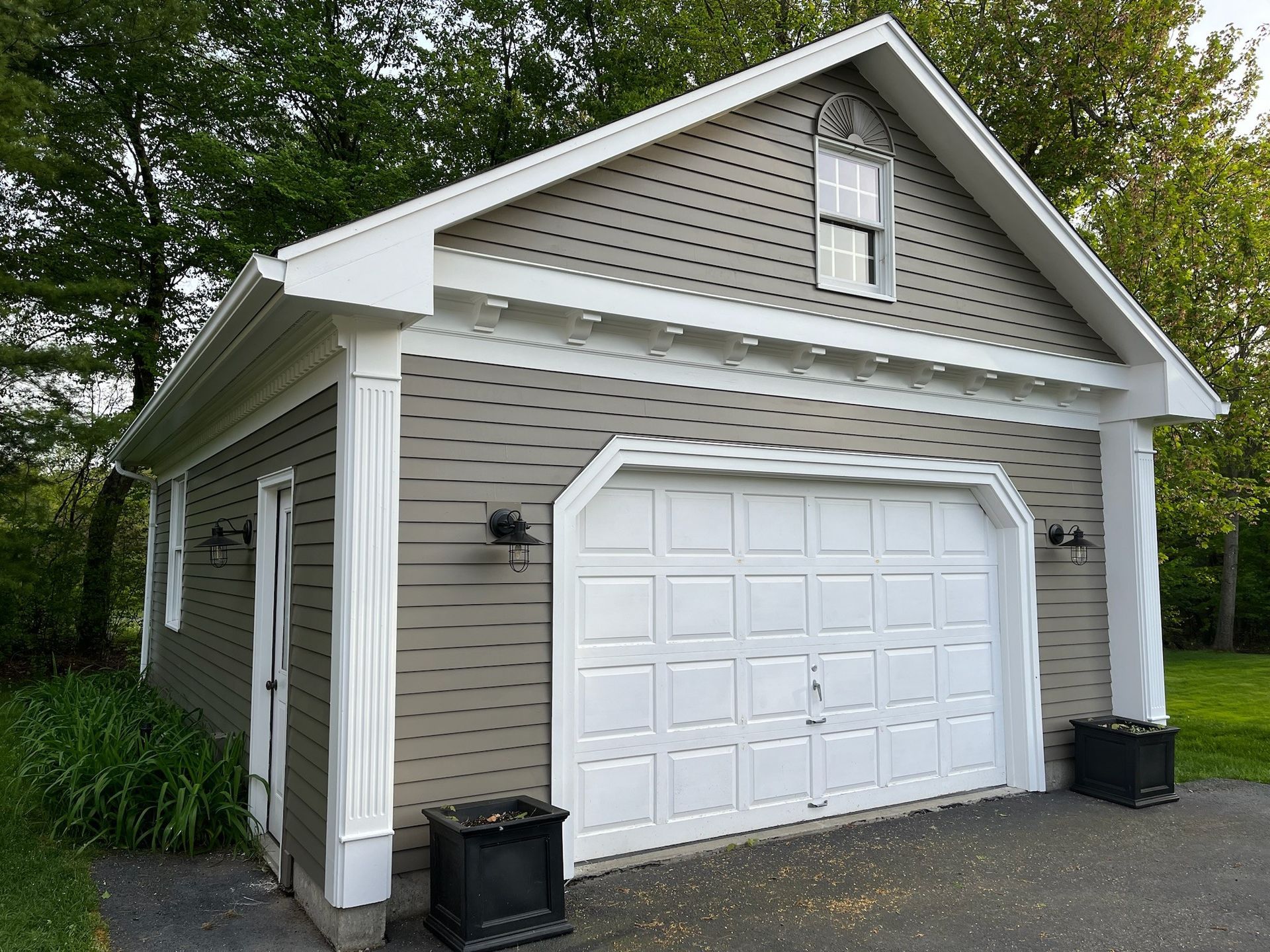 Garage painting by Pioneer Painters in Wilbraham, MA