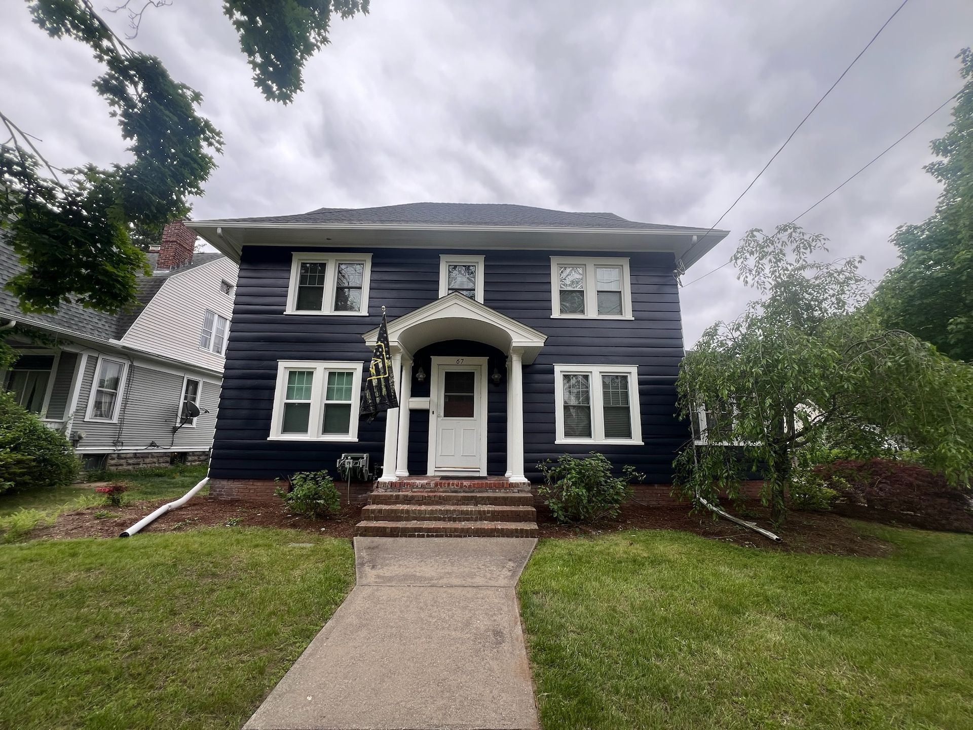 Front door refresh by Pioneer Painters in Amherst, MA