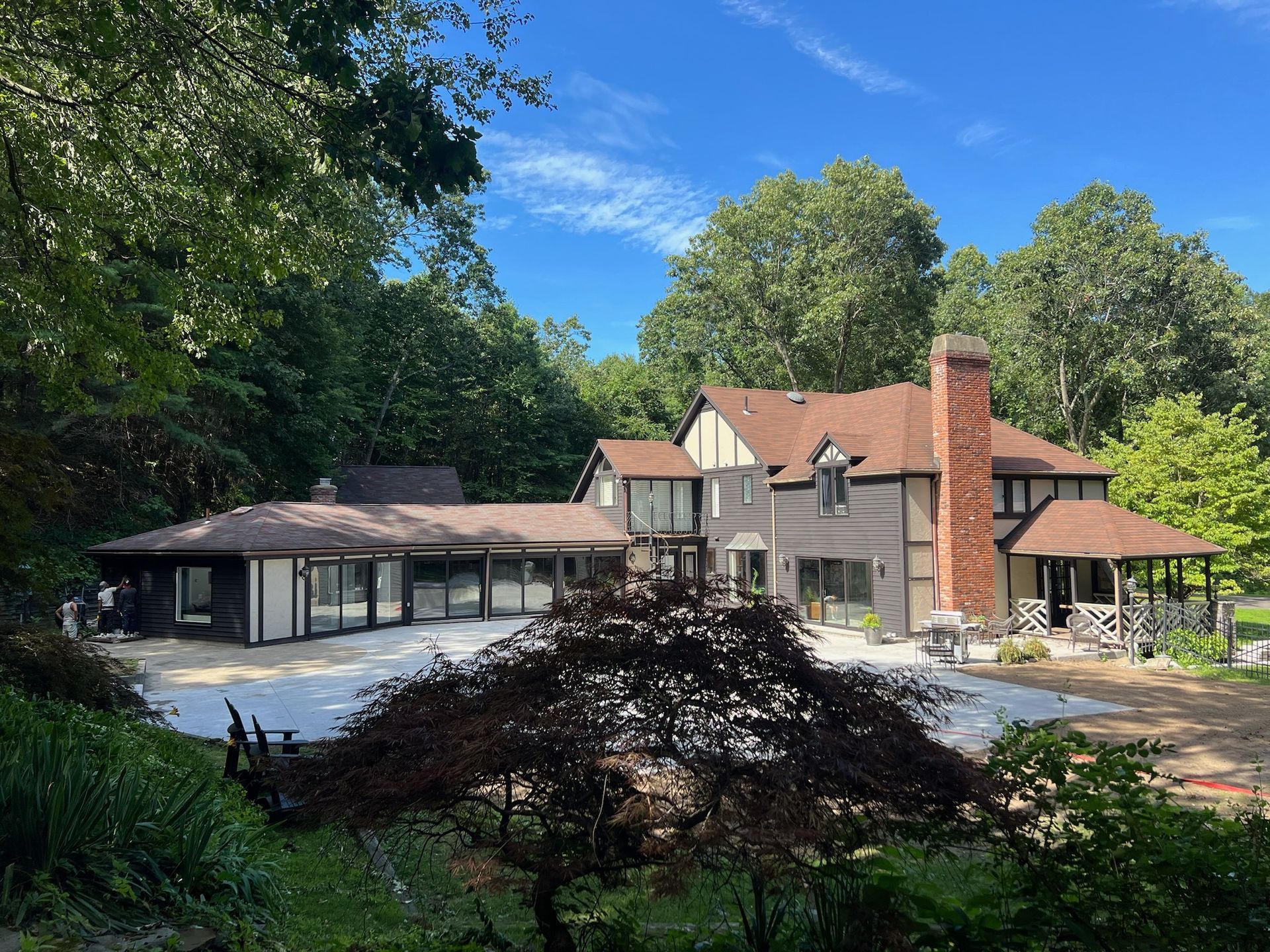 frontyard space being painted by Pioneer Painters in Agawam, MA