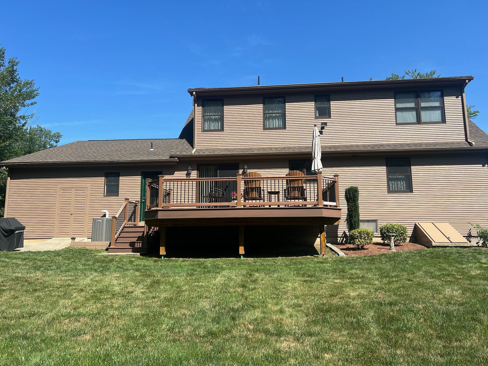 Exterior porch painting project by Pioneer Painters in Palmer, MA