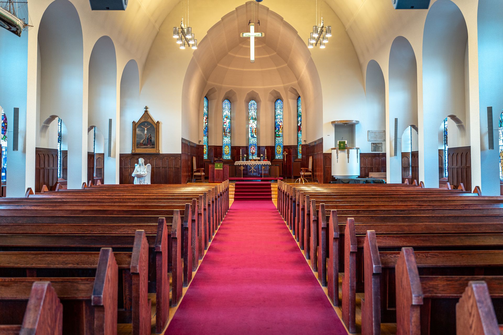 interior painting of a church