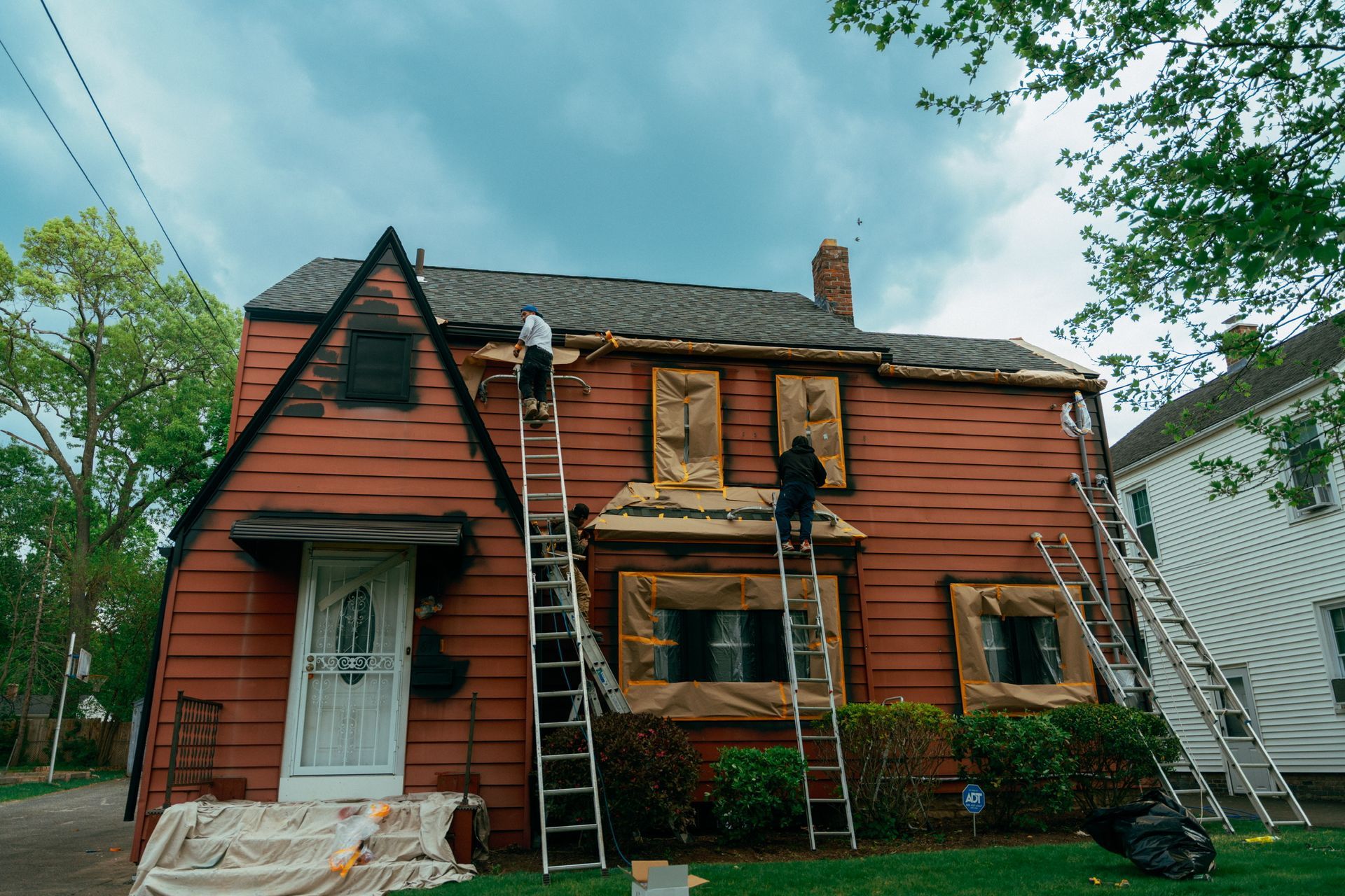 Exterior wall painting project by Pioneer Painters in Wilbraham, MA