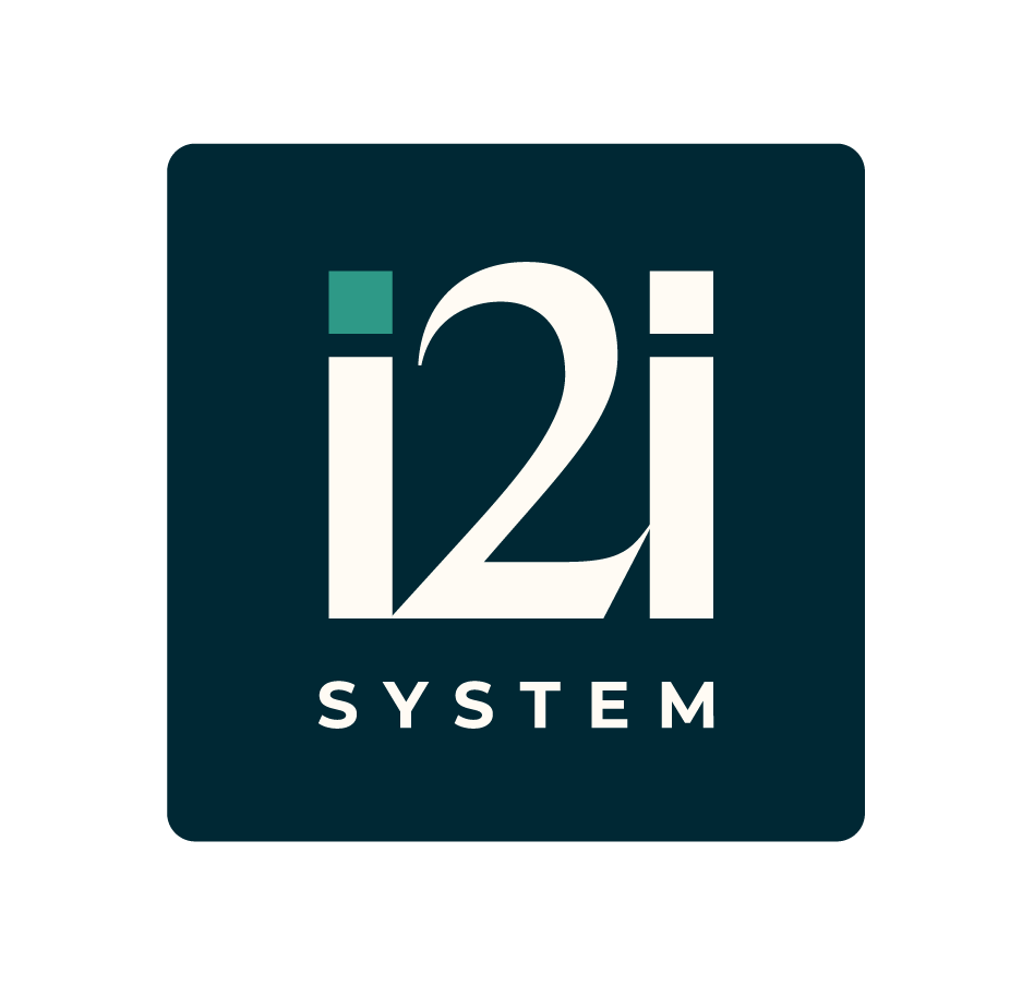 I2i System logo in white and teal on a dark square background